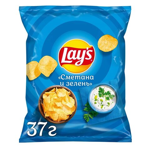 Чипсы LAYS сметана и зелень 37г