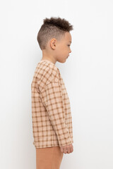 джемпер  для мальчика  КР 302255/лунный свет,клетка к432