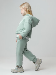 брюки  для девочки  КР 400848/голубой прибой к635