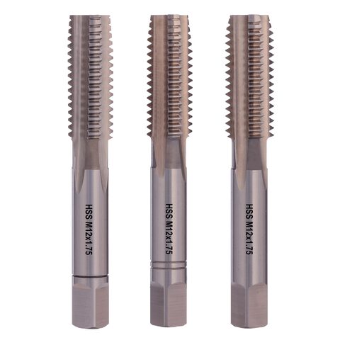 Метчик М12х1,75 (Комплект 3шт) DIN352 HSS-G 6h 75мм a=7,0 Terrax by Ruko 230120TX