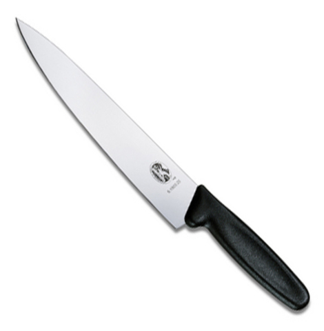 Нож Victorinox разделочный, лезвие 22 см широкое, черный