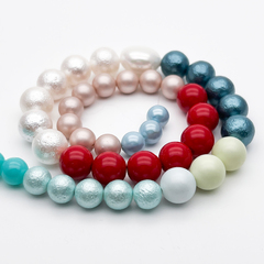 "Майорка" бусины, цвет микс, диаметр 7,4-10,5 мм, цена за нить 38 см