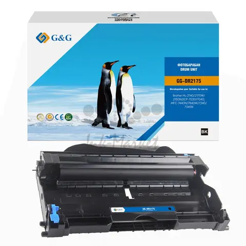 Совместимый драм-картридж G&G GG-DR2175 (DR-2175) для Brother HL-2140, 2170W, 2150N, DCP-7030, 7040, MFC-7440N, 7840W, 7340, 7345N, 12000 стр., без чипа, гарантия 36 мес.