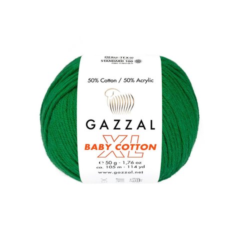 Пряжа Gazzal Baby Cotton XL 3456 зеленый
