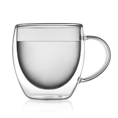 Набор кружек с цветными двойными стенками Glaffe New-York 250 мл серые, стеклянные