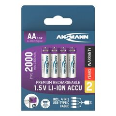 Аккумулятор АА/Li-ion ANSMANN 1.5V 2000mAh