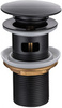 Донный клапан для раковины с переливом, чёрный матовый Allen Brau Priority Round 5.31023-31