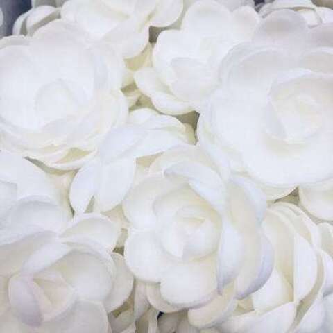 Вафельные розы большие белые, 5шт