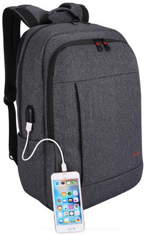 Картинка рюкзак для ноутбука Tigernu t-b3142 usb black grey - 1