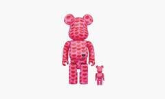 Bearbrick x Hide Pink Heart "100% & 400%" Set