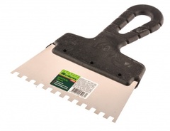 Шпатель 150мм, зуб 6х6мм, из нержавеющей стали, пластмассовая ручка, Сибртех, 85459