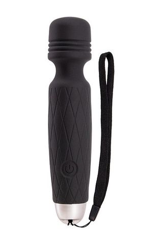 Черный мини-вибромассажер MINI WAND INTENSE POWER - 13,5 см. - Seven Creations 2414-26BLK WS BX