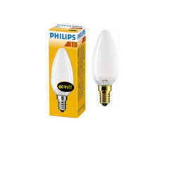 ФИЛИПС Лампа накаливания E14, 60W (B35 FR) свеча малая матовая