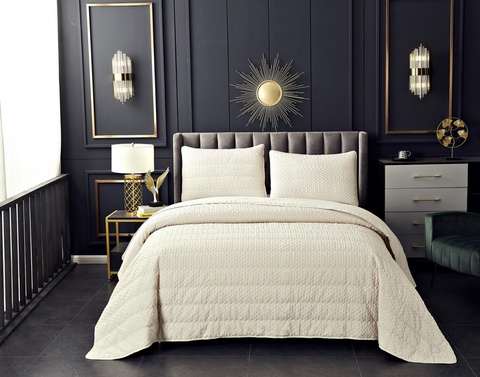 Покрывало 160х220 и наволочка 50х70 Sofi De MarkO Ирма молоко