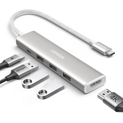 USB-хаб UGREEN CM478 (35580) USB-C To HDMI 3*USB 3.0 A+PD кремовый
