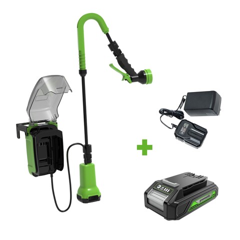 Насос аккумуляторный для полива из бочки Greenworks G24SWP Арт. 3401007UA, 24V, с АКБ 2Ач и ЗУ