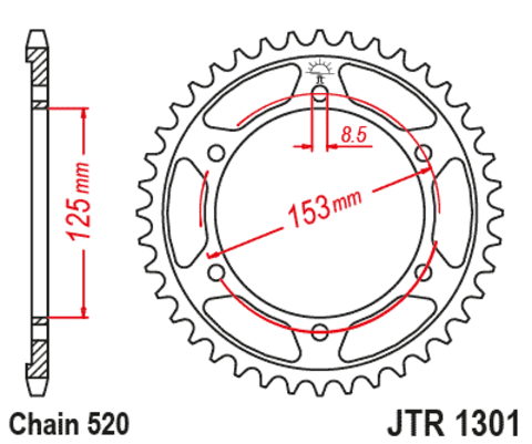 Звезда ведомая JTR1301 40