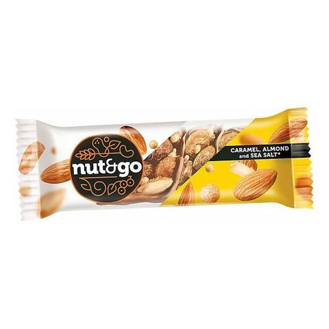 Миндальный батончик Nut and Go с карамелью и нугой