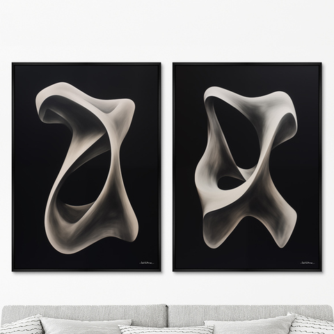ArtNoMore - Набор из 2-х репродукций картин на холсте Streamlined shapes, 2024г.