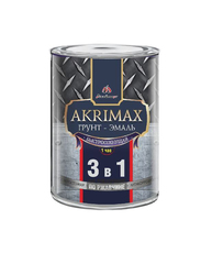 Грунт-эмаль 3в1 быстросохнущая МАТОВАЯ «AKRIMAX-РREMIUM»,черная 0.8кг (1упк-14шт) (700)