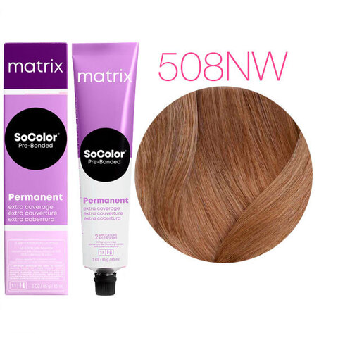 Matrix Socolor Pre-Bonded 508NW (Светлый блондин теплый натуральный) - Крем-краска для седых волос