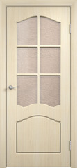 Межкомнатная дверь Тип С-10 / Цвет Беленый дуб / Тонированное стекло / Двери Верда