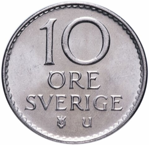 10 эре. Швеция. 1973 год. AU
