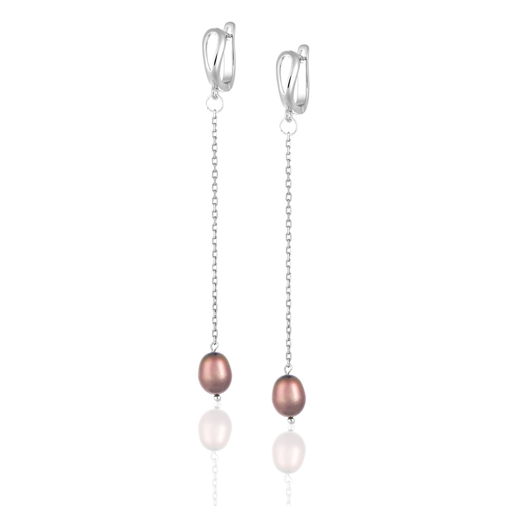 Серьги из коричневого жемчуга