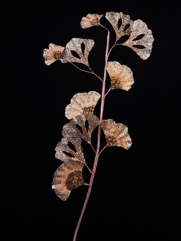 Веточка гинго 18х69см ChristmasDeLuxe светло-коричневая