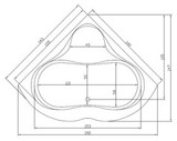 Угловая акриловая ванна КВОРУМ 143