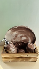 Набор «Коричневый мрамор» в деревянном ящике