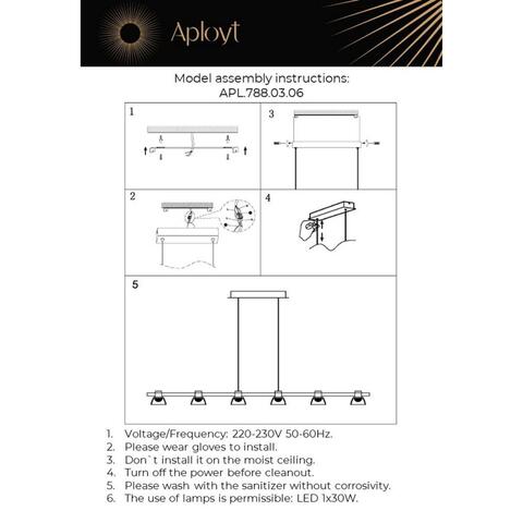 Подвесной светодиодный светильник Aployt Rezeda APL.788.03.06