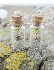 Баночки-бутылочки для хранения, прозрачные, в контейнере, 2,1*5 см, набор 5 шт.