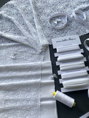 Кружево эластичное белое 35 см, Китай