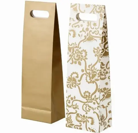 Набор подарочных пакетов Vintertid, 2 шт, 13x41 см, золотой/белый, бумага