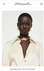 84588- Колье-чокер LIPS с пирсингом в стиле Schiaparelli