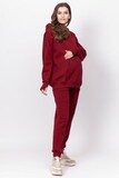 Утепленный спортивный костюм для беременных и кормящих 16083 бордовый
