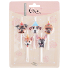 Свечи тортовые классические Собачки, 6 см, 5 шт.