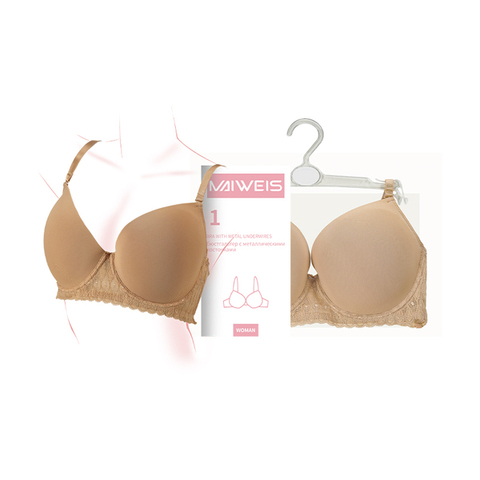 (0,5PV)Meiweishi женский кружевной бюстгальтер на косточках телесного цвета 80DD/английская и русская версия