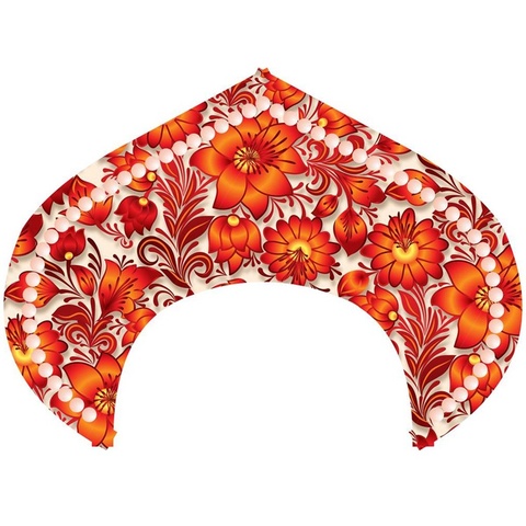 Кокошник ободок Цветы красные