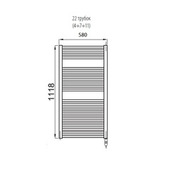 Электрический полотенцесушитель IRSAP ARES ELECTRIC-HEATER 1118-580 черный матовый