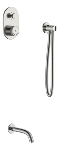 Boheme 154-NB Смеситель встроенный + излив + ручной душ без лейки TECH Nikel Brush