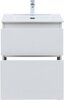 Aquanet 345380 Тумба с раковиной Вега 60 (Flat) напольная 2 ящ. цв. белый глянец (345380)