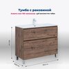 Aquanet 345672 Тумба с раковиной Алвита new 100 (Flat) напольная 2 ящ. цв.дуб веллингтон табак (345672)