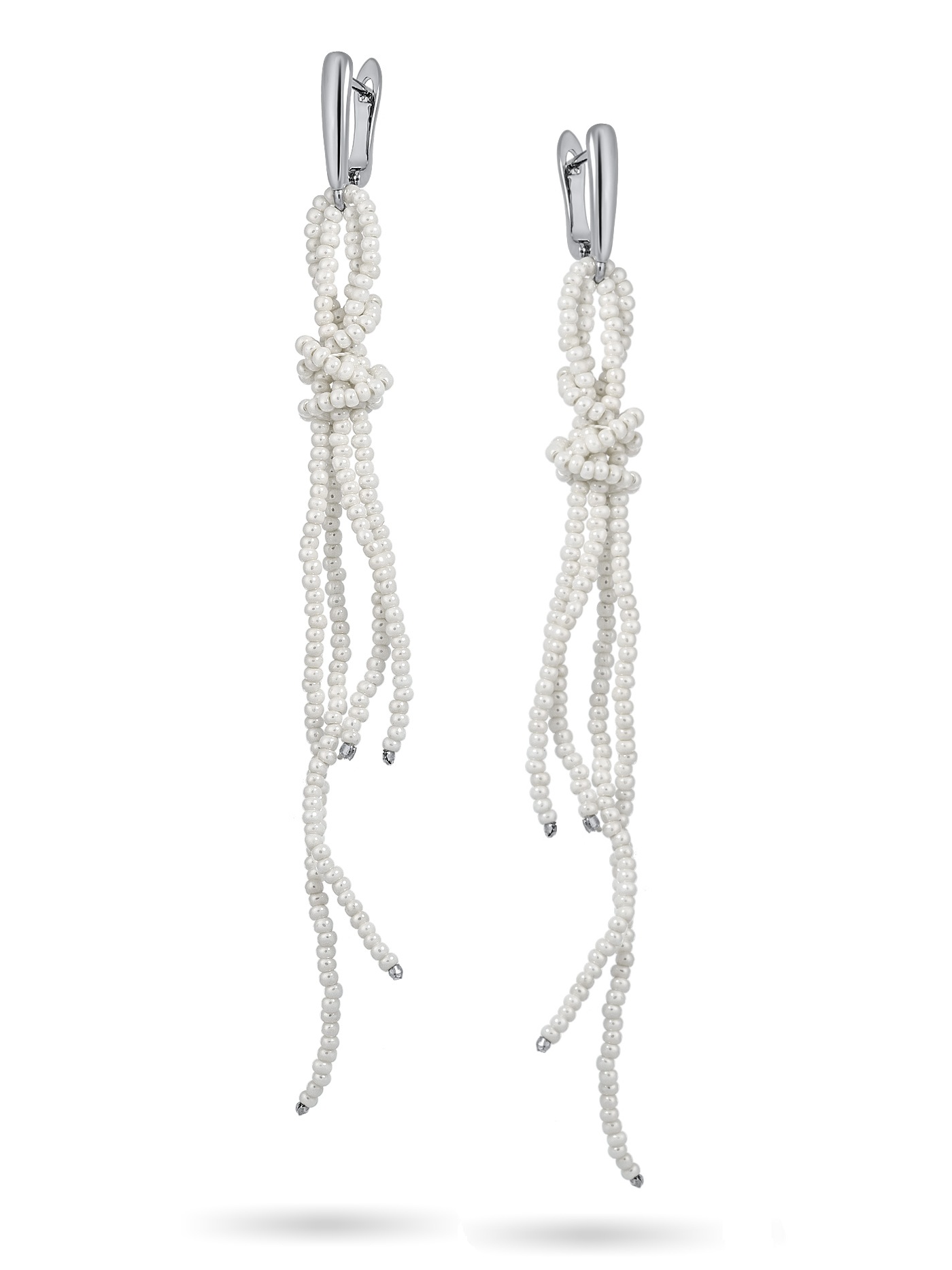 Длинные серьги с жемчугом майорка