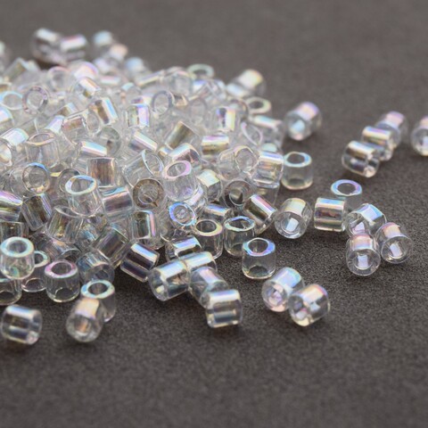 DBS-0051 Бисер цилиндрический Миюки делика 15/0 Прозрачный радужный /Miyuki delica 15/0 Crystal AB