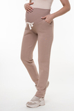 Утепленные спортивные брюки для беременных 12014 бежевый