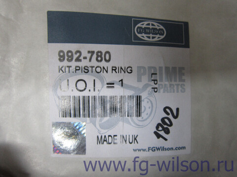 Поршневые кольца, комплект на 1 поршень / KIT, PISTON RIN АРТ: 992-780
