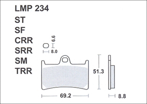 Колодки дискового тормоза AP Racing LMP234 ST  (FDB605 / FA252)