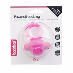 Эрекционное виброкольцо Power DUO clit cockring (розовый)